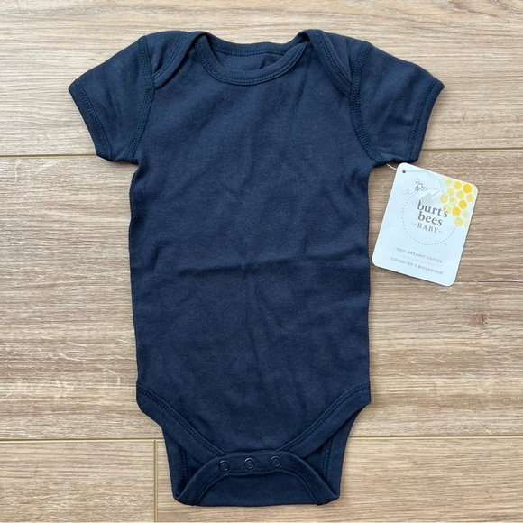 NWT - Burt's Bees Baby Navy Blue One Piece - Picture 2 of 4